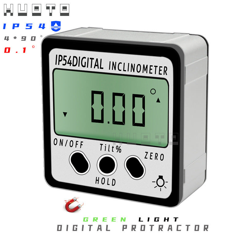 HUOTO 4 * 90 degree IP54 waterproof digital display tilt box angle ruler slope meter level ruler electronic tilt box
