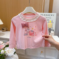 Spring new arrivalgirlfashionsweatshirtkidsoutwearlong sleevesfashionable bottom baby girltopst-shirt children's clothing trendy t