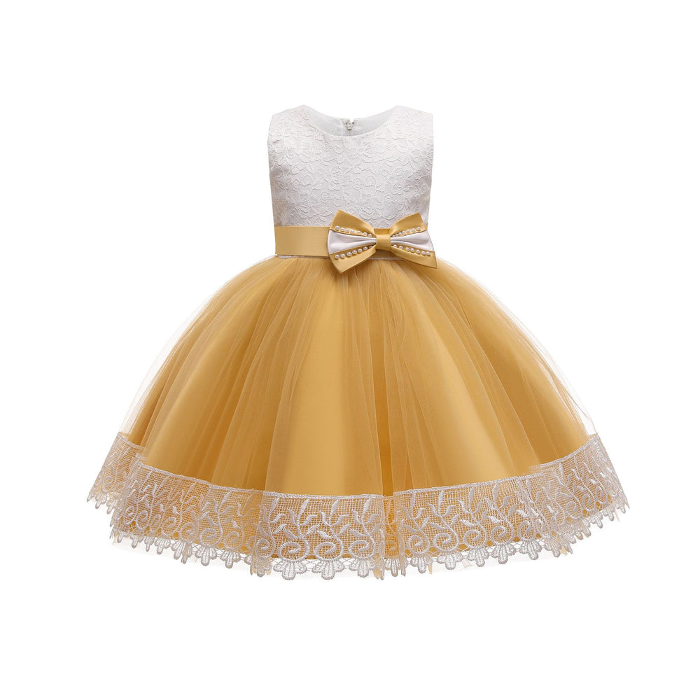 kids dress color matching style fluffy wedding dress princess dress girldress baby first birthday