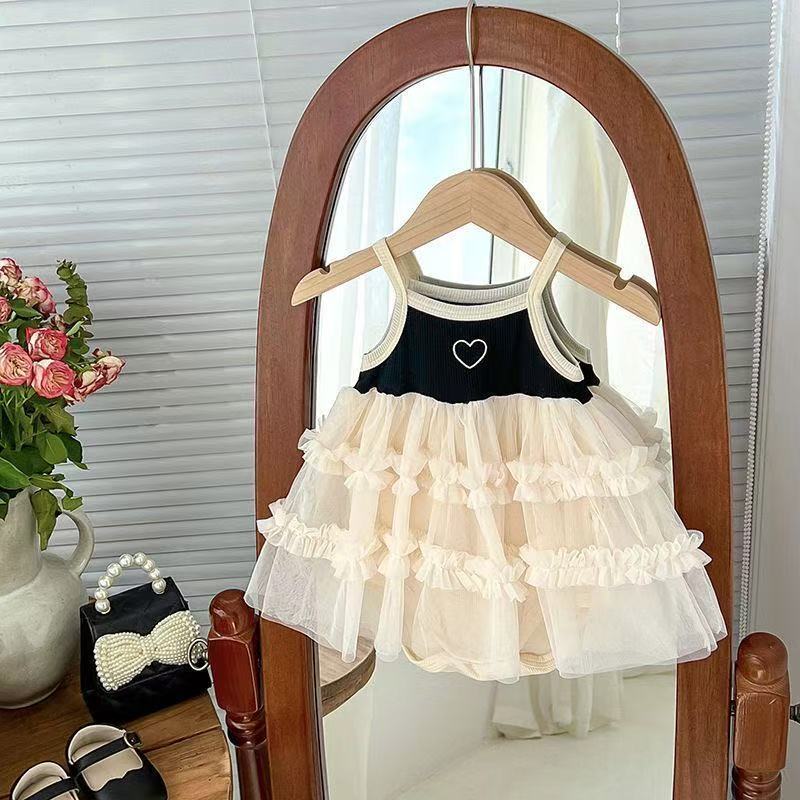 Summer lightweight baby clothes - girls' romper with straps - princess style mesh summer lightweight baby clothes - girls' romper with straps