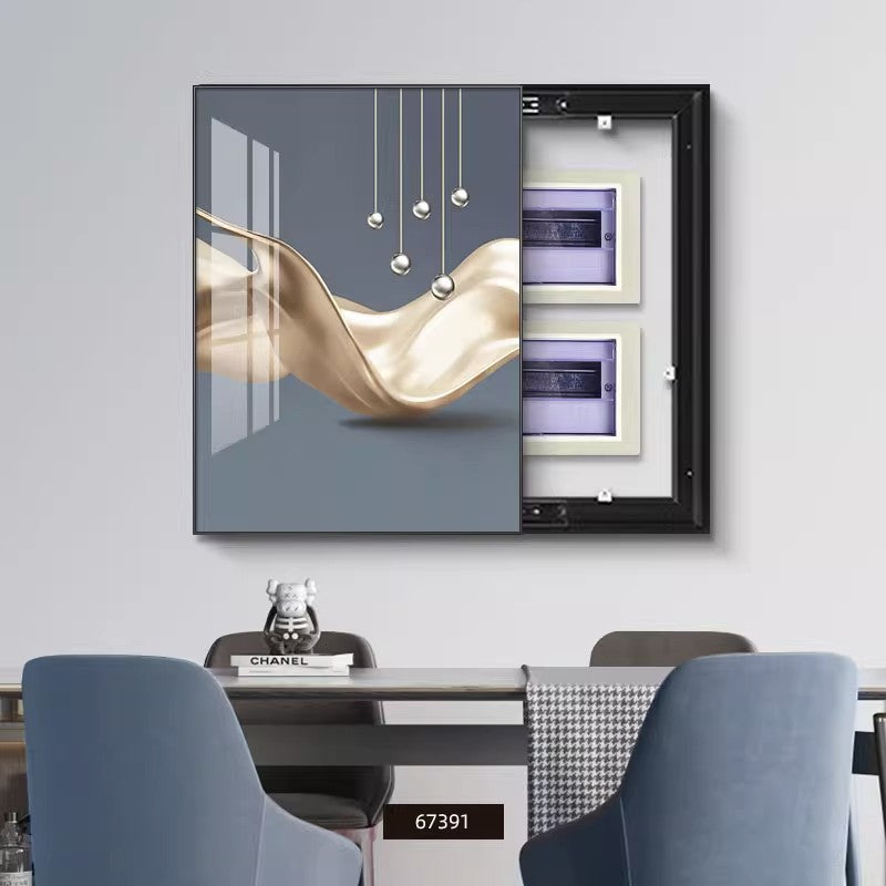 Light luxury vertical meter box decorative painting Modern simple distribution box Weak current box Electric switch box decoration blocking hanging painting