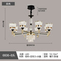 Smart light luxury crystal chandelier living room lamp  new nordic modern minimalist light arm illuminated dustproof lighting fixture