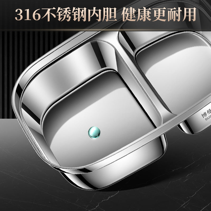 316 stainless steel micro-vacuum crisper lunch box large-capacity office worker bento box student portable lunch box set