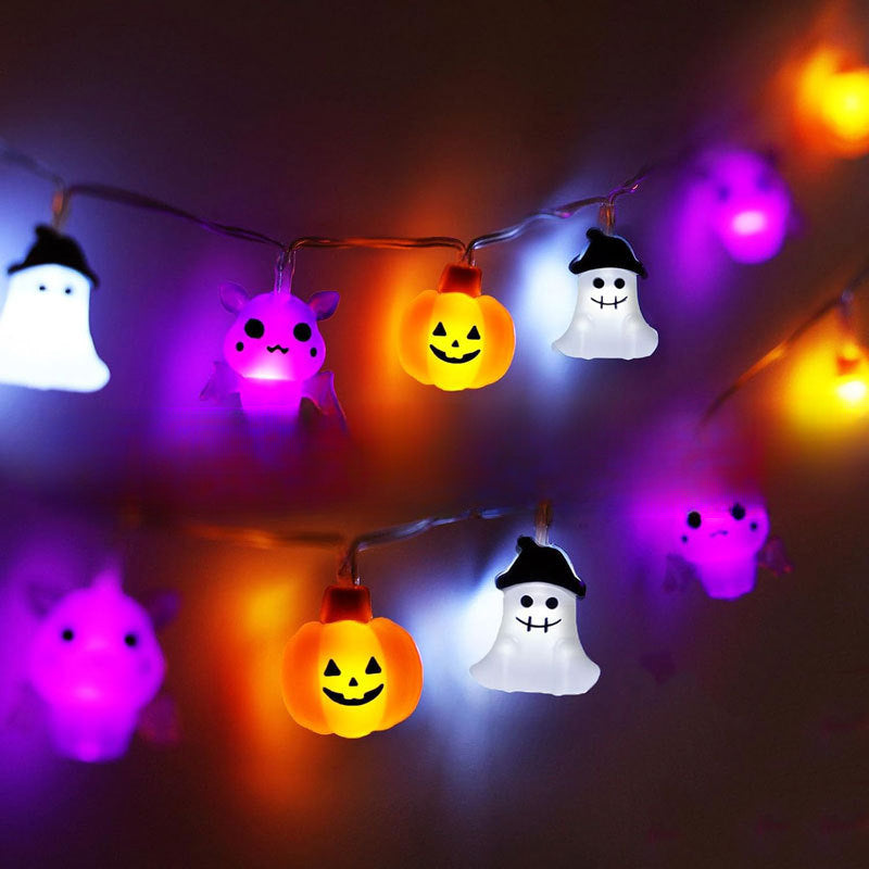 New Halloween light string skull ghost horror decorative lights ghost festival atmosphere small lights battery box pumpkin lights