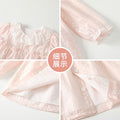 Baby autumn outfit set  new stylish girls' pink lace trim babydoll top and leggings two-piece set