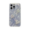 Feather yarn silver is suitable for apple 16pro stereo heart mobile phone case iphone14/13 laser creative hard protective case