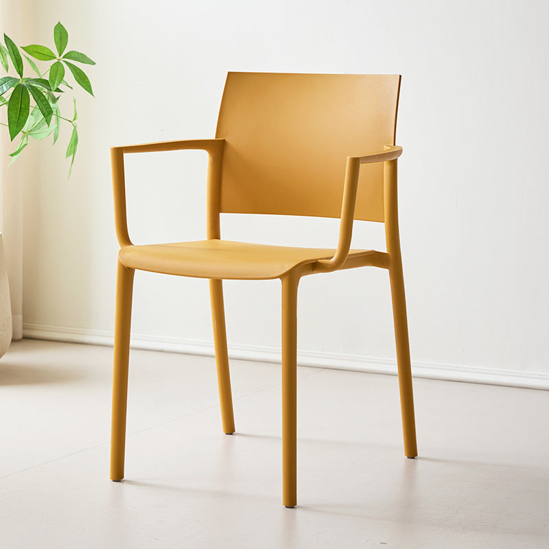 Nordic plastic chair dining table chair with armrests backrest stool restaurant commercial dining chair casual modern high backrest