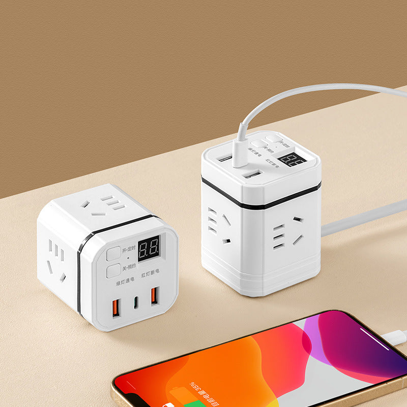 Creative usb socket anti-overcharge smart timer socket multifunctional scheduled power strip mobile phone charging power strip