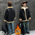 Baby boy winter casualoutwearnew arrivalchildren's stylefleece-linedthickenedboysjackettopstrendy