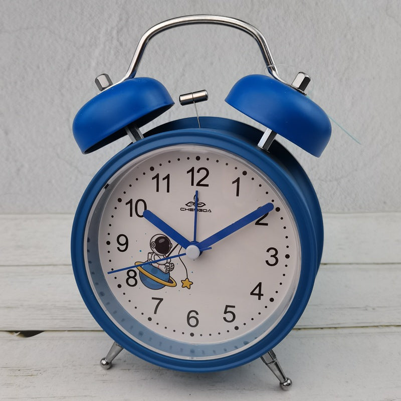 Alarm clock new cartoon creative students with large volume clock decoration luminous silent wrought iron bell alarm clock Y43