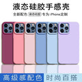 Suitable for iphone16pro liquid silicone mobile phone case new arrival apple 15 large hole all-inclusive 2 pure color protective cover soft