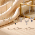 Popular popular smart sweet bow water drop necklace accessible luxury niche women's inlaid zirconium non-fading clavicle chain jewelry