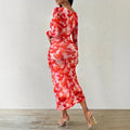 Spring & fall  european and american women's clothing printingsilm long skirt women's elegancedressclassy sense elegant