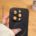 Liquid metal paint magnetic compatible iphone 17 desert gold phone case with apple 16 pro lens film protective cover