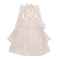 girl's dress flower girl wedding dress princess dress kids catwalk host spring & fallnew arrival mesh piano performance