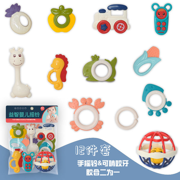 Cross-border South East Asia Baby Hand Rattle Grinding Teeth Toothpaste Baby Educational Training Toys Baby Toothpaste Rattle