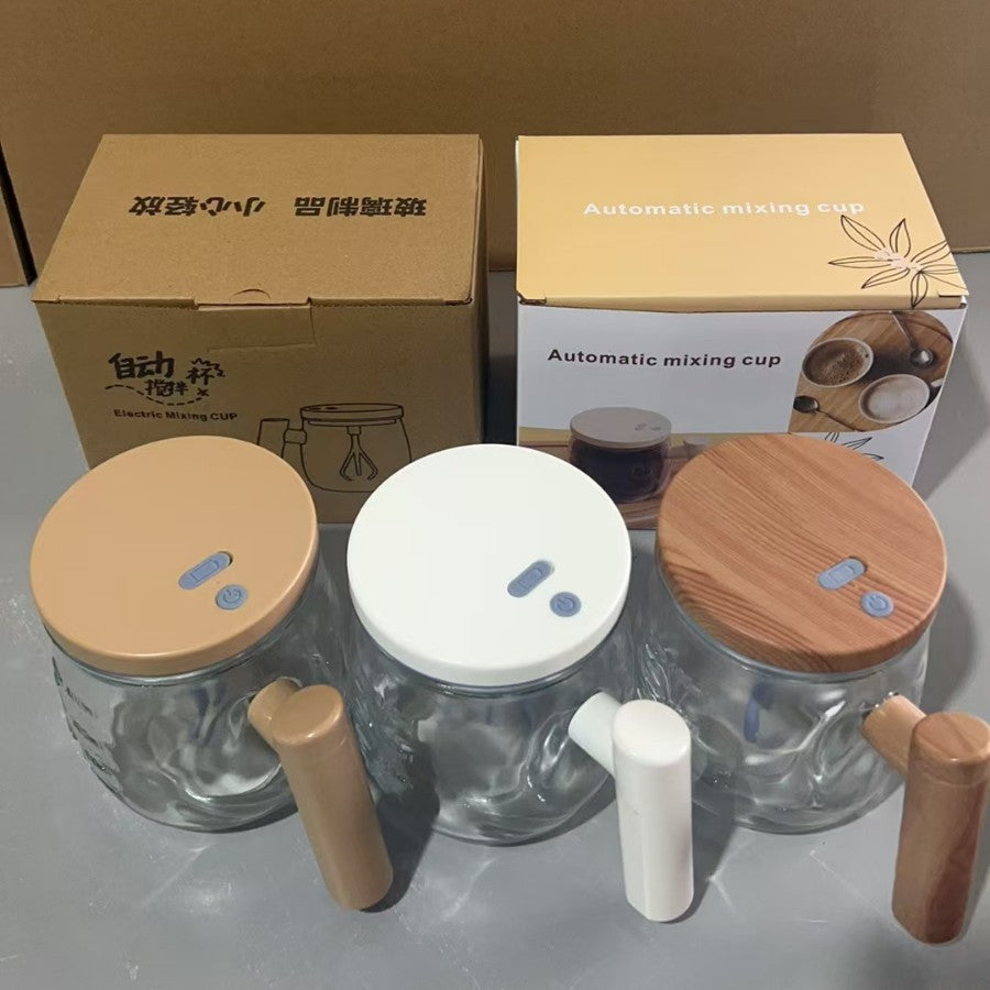 electric automatic glass stirring cup - portable instant coffee mug for home and office use