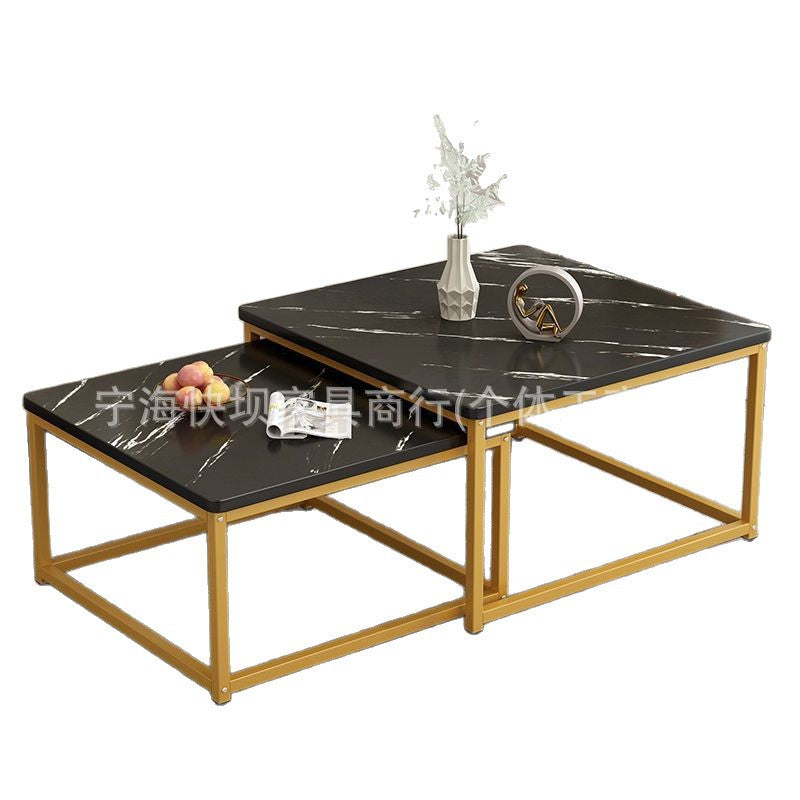 Accessible luxury square coffee table living room rental house for home small table casual modern small apartment tea table 2026new arrival