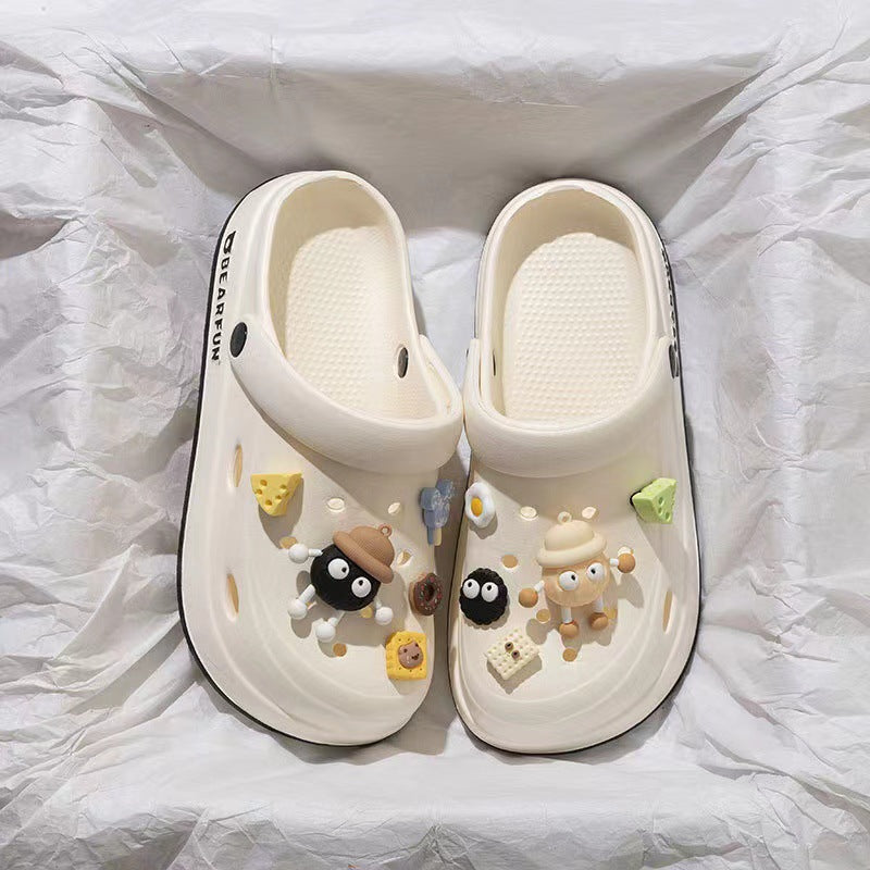 New arrivaleva clogs shoes for women summer couple outwearcute briquettes feel like stepping on shit, non-smelly feet non-slip beach sandals