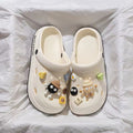 Letter clogs white [little black ball]