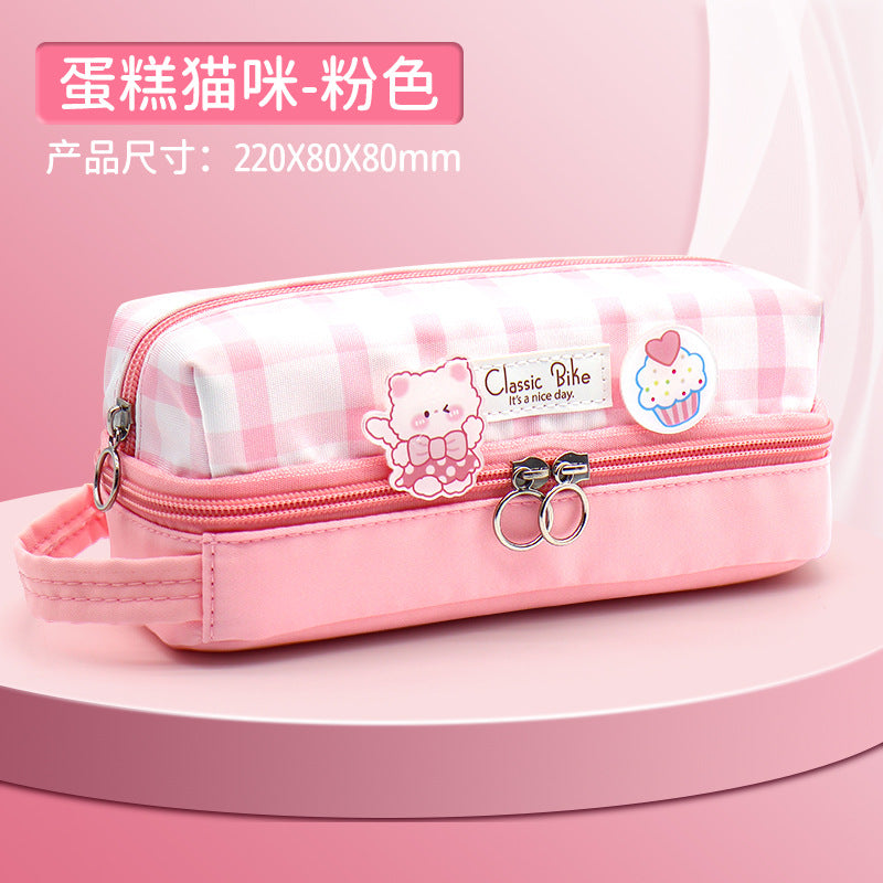 Pencil bag JK style Korean version small fresh high value large capacity pencil bag primary school students multi-functional stationery bag student pencil case