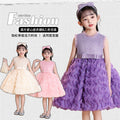 Girls' dress - in stock - baby cake princess dress - round neck tank dress - puffy mesh summer style - children's formal dress