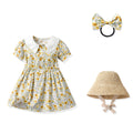 Sister and brother outfit, sister and brother outfit, family summer k-style male and female baby short-sleeved shirt, free belt, headband, shortssuit