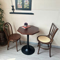 American medieval style solid wood dining chair cafe table and chair square table rattan chair back chair dining table set retro style