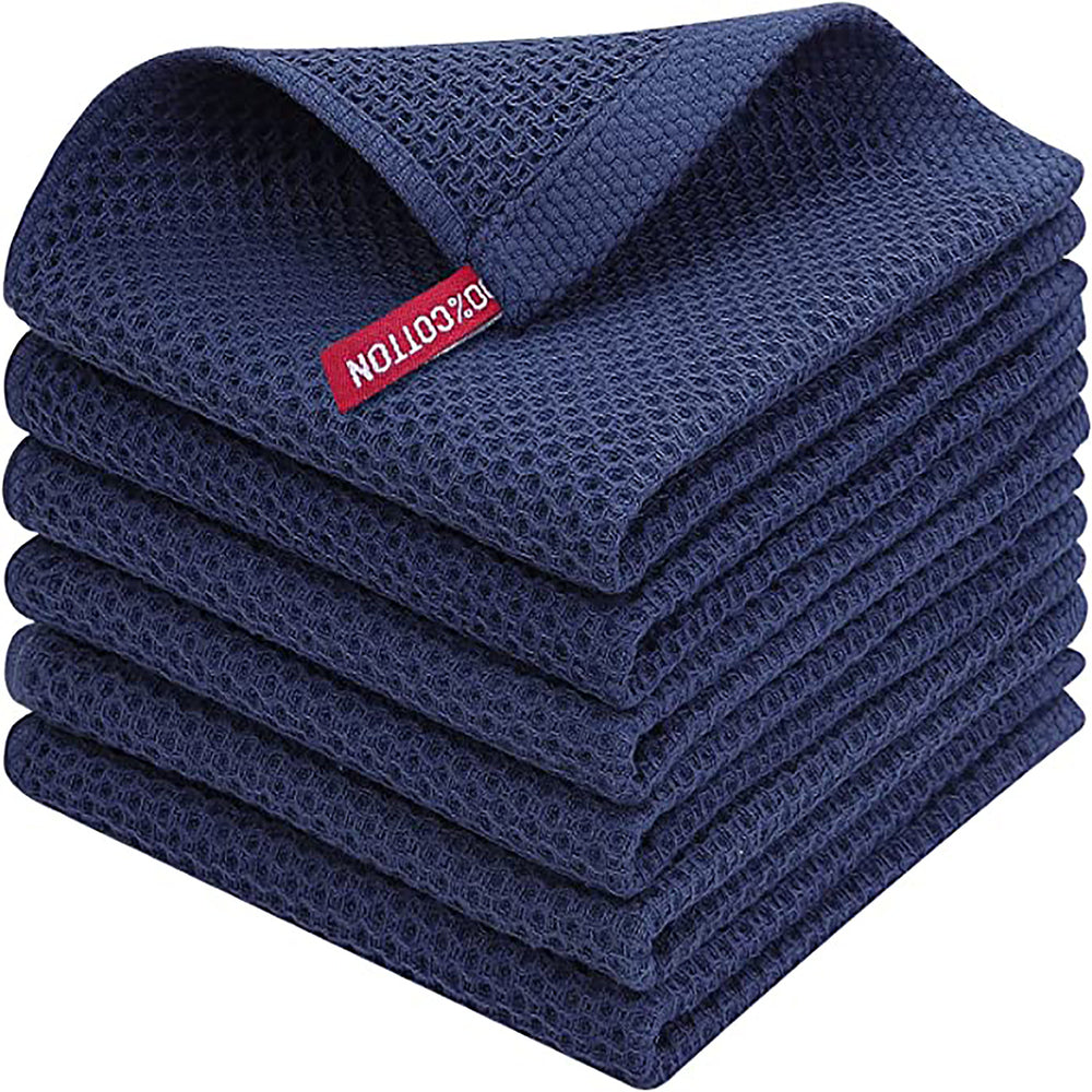 Amazon bestseller: pure cotton honeycomb kitchen towel set with hooks - waffle weave dishcloths for cross-border e-commerce