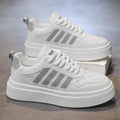 Men's white sneakers: spring breathable, trendy, casual, versatile, new 2026 height-increasing athletic skate shoes for students