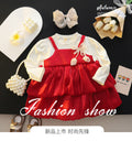 Girls' autumn dress  new style chic girl's long dress autumn outfit toddler & little girl's shimmering princess dress