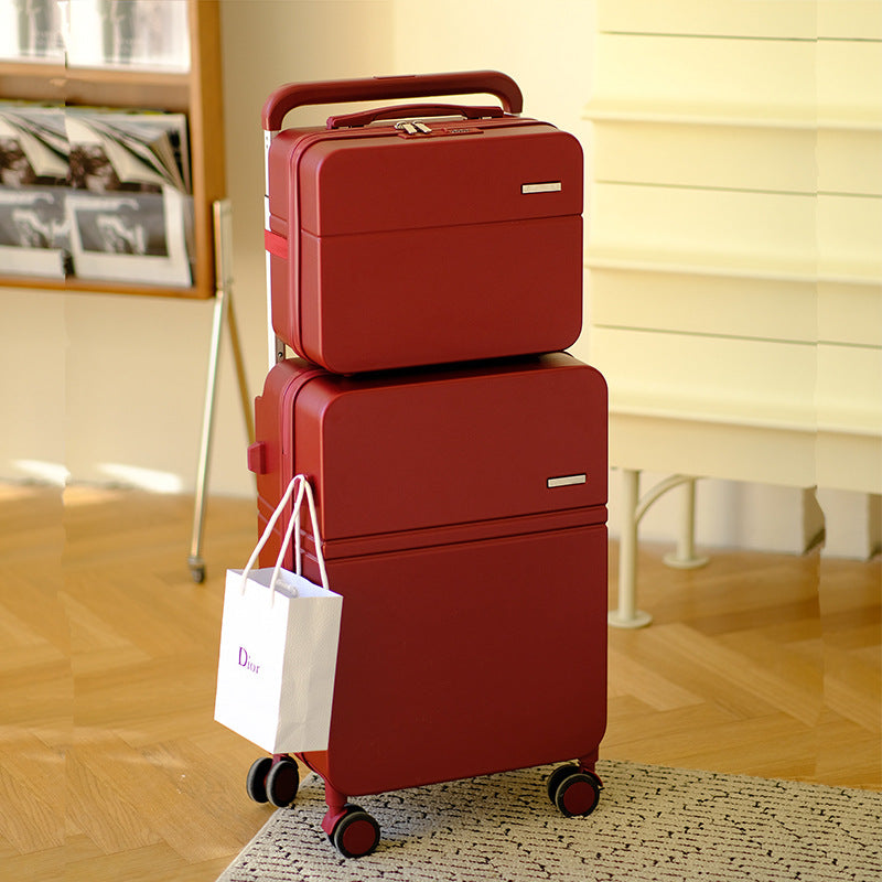 2025 new high-value suitcase wide trolley case mother and child case suitcase set wedding password box 20 inches