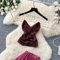 French riviera style tank top and midi skirt set - women's summer irregular flared slimming skirt outfit