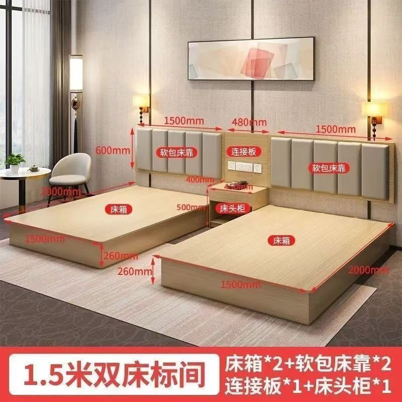 Hotel furniture: standard room beds - complete set for b&bs, apartments, guest rooms, and budget hotels - double beds