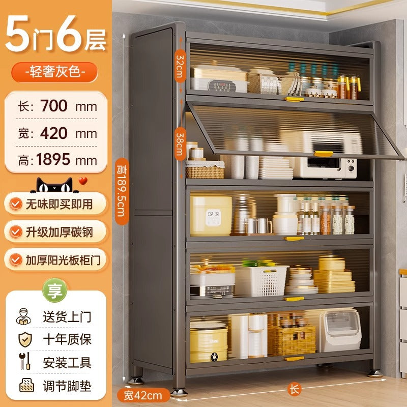 Kitchen storage rack floor-standing multi-layer dust-proof storage cabinet for home multifunctional cupboard sideboard cupboard storage cabinet