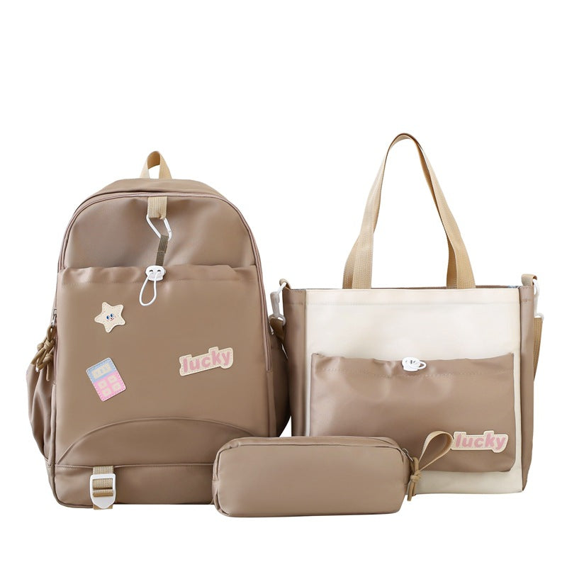 School bag for girls, primary and secondary school students, new backpack, multi-functional large-capacity backpack, cute versatile college style school bag