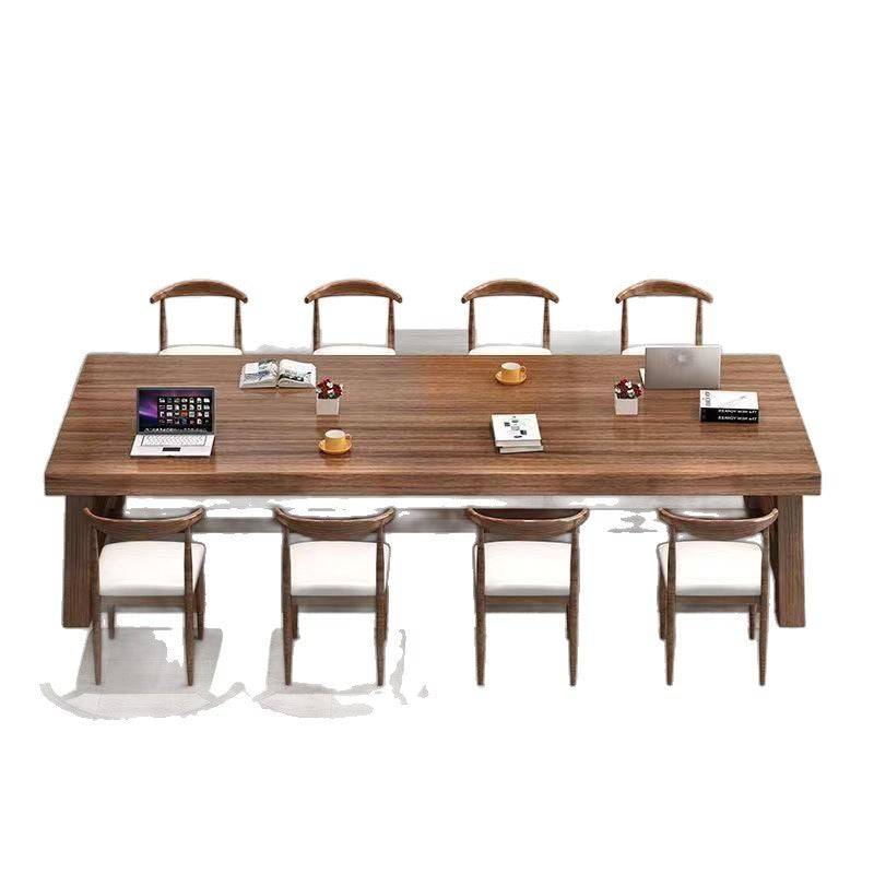Office casual negotiation table living room table workbench solid wood large table rectangular bar table office table and chair combination