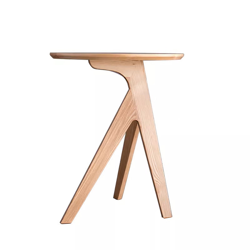 Scandinavianretro solid wood side table for home living room round small coffee table casual modern creative round table corner table ins style