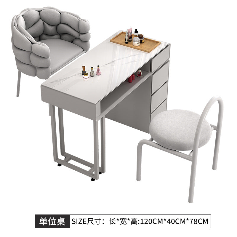 Cream style manicure table and chair set Japanese single double manicure light luxury Internet celebrities ins manicure shop manicure table