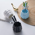 Minimalist ceramic fruit fork set - stylish, luxurious, and high-quality. ceramic handle fruit picks with stainless steel forks and spoons - wholesale