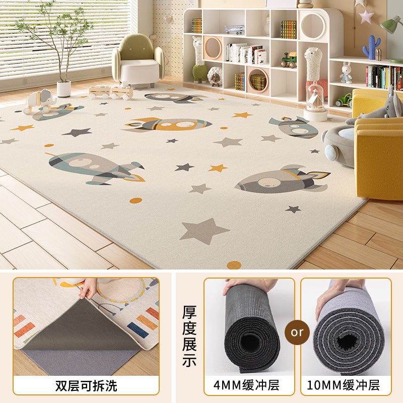 Removable and washable carpet kids room machine washable reading area double layer washable floor mat winter climbing mat bedroom bedside blanket