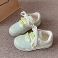 Niche style design fleece-lined cartoon sneakers for women 2026new arrivalwintereasiest for matchthick solewhite shoesheattechcasual shoes