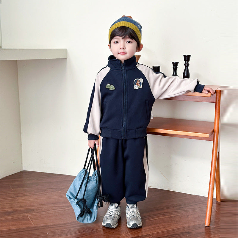Boys' suit kids autumn sportswear  autumn new boys' early autumn clothes cool and handsome children's two-piece set
