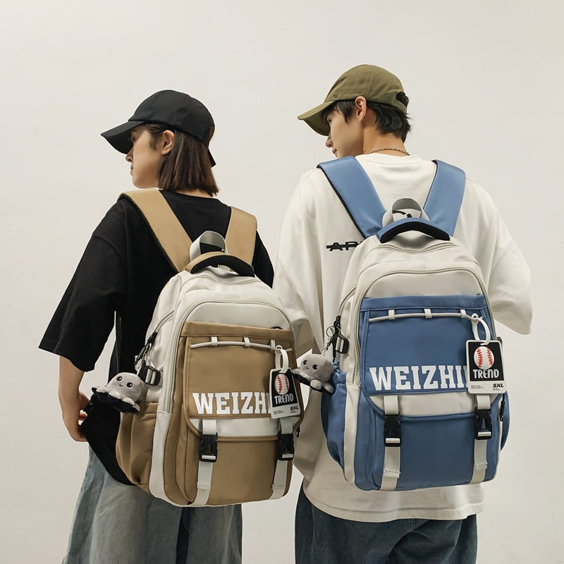 Cross-border new leisure junior and high school student schoolbags, men's and women's large-capacity strong and durable backpacks