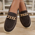slip-on plus-size loafers for women, new autumn  collection, metal chain platform loafers wholesale
