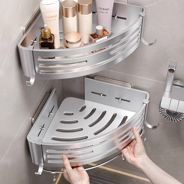 Toilet rack No punching bathroom Triangular wall-mounted toilet Toilet wall washstand Storage shelf