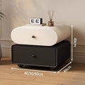 new solid wood mid-century modern nightstand, luxurious cream bedroom bedside table, minimalist home storage, modern style
