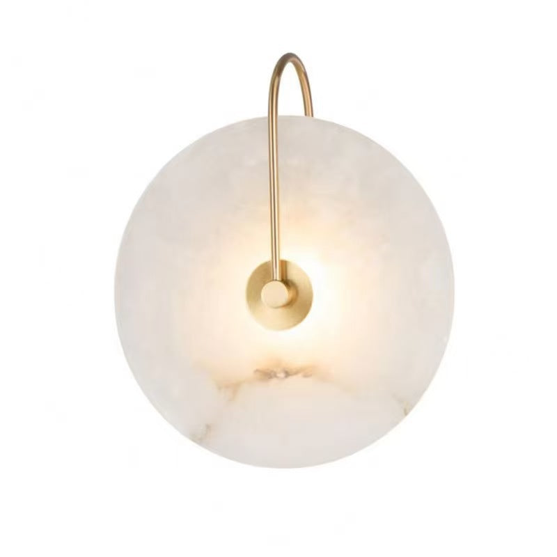 Modern bedroom bedside wall lamp living room background decoration atmosphere wall light staircase light aisle round marble small wall lamp