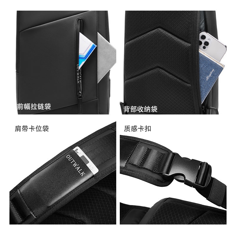 Customized shoulder bag men's satchel business small backpack multifunctional breast bag men's messenger bag chest bag