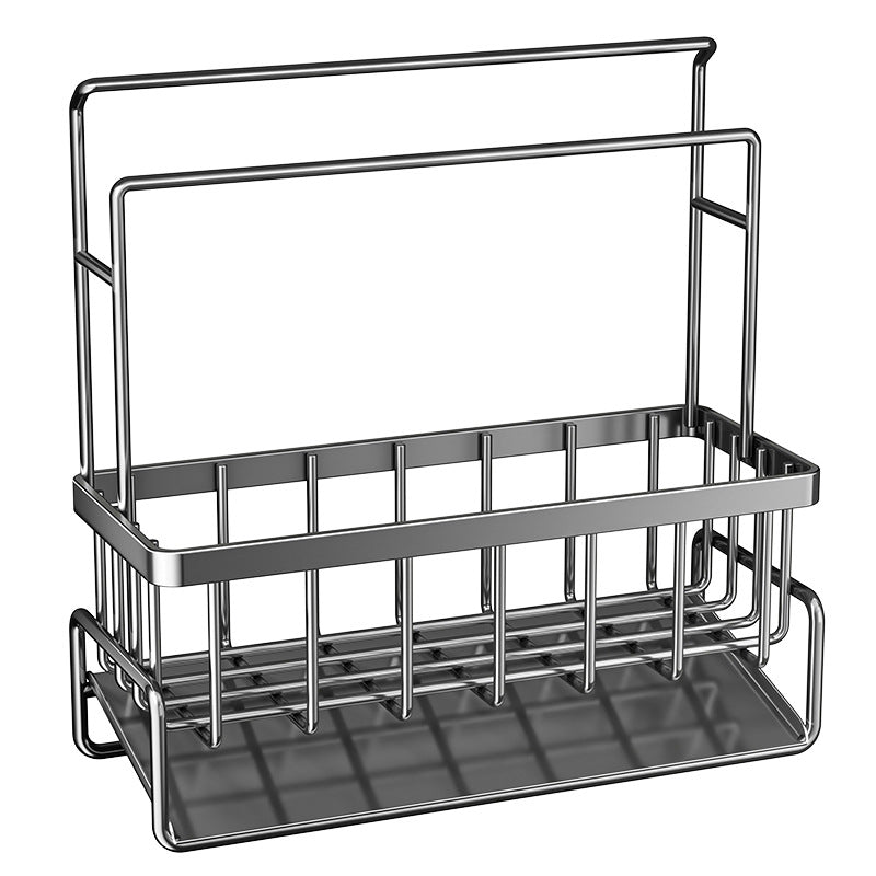 Stainless steel kitchen rack, sponge rack, household drain rack, steel wire ball storage rack, vegetable basin finishing rack